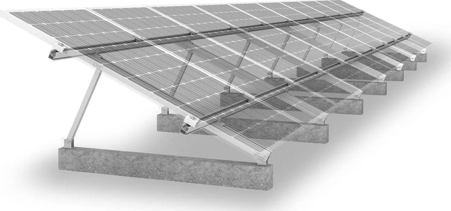K2 Systems aluminium onderconstructie met ballast voor een plat dak
