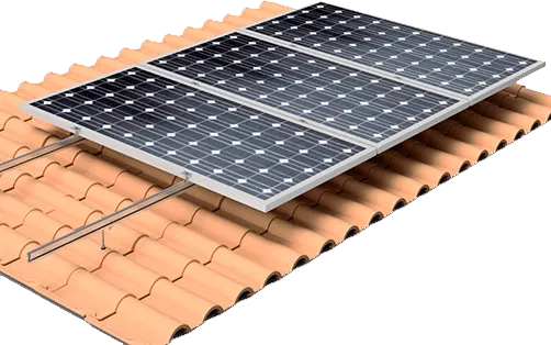 Sunfer coplanar aluminium onderconstructie op een pannendak